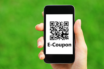 Image showing Coupon QR code on smart phone 
