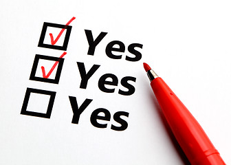 Image showing Yes check box