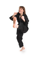 Image showing woman doing karate