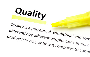 Image showing Definition of quality