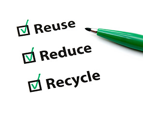 Image showing Reuse, Reduce and Recycle
