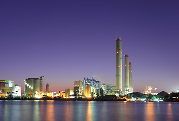 Image showing Industrial plant and sea