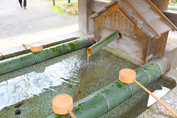 Image showing Water purification in japanese temple
