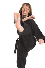 Image showing woman doing karate