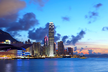 Image showing Hong Kong skyline during evening
