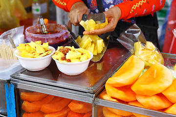 Image showing Fruit stall on street market in thailand