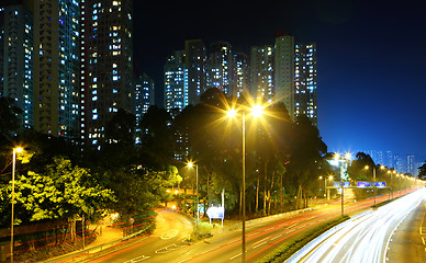 Image showing Residential district in Hong Kong at night