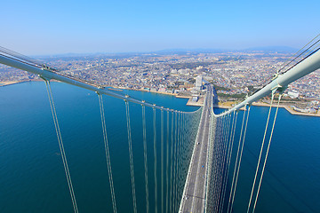 Image showing Akashi Kaikyo Bridge in Kobe