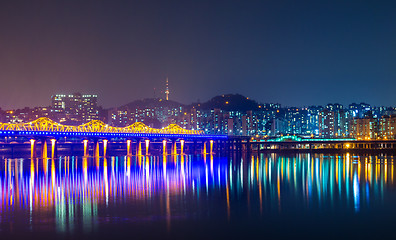 Image showing Seoul city at night