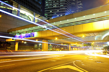 Image showing Traffic car light in urban city