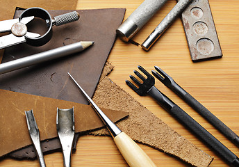 Image showing Handmade leathercraft tool