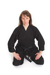 Image showing woman doing karate