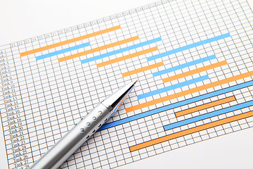 Image showing Gantt chart and pen