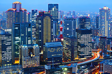 Image showing Osaka skyline at night