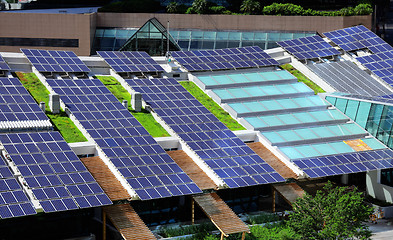 Image showing Solar panel on roof top