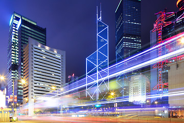 Image showing Hong Kong city and traffic trail