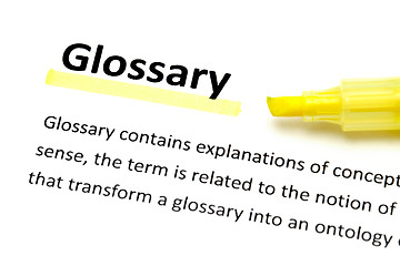 Image showing Glossary meaning