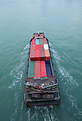 Image showing Cargo ship from top