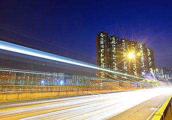 Image showing Fast moving traffic in city