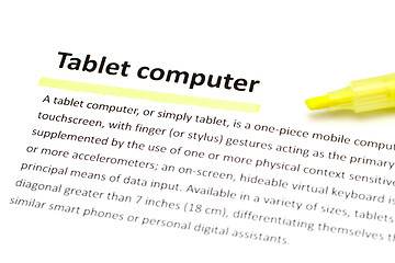 Image showing Definition of tablet computer