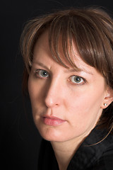 Image showing woman portrait on black backdrop