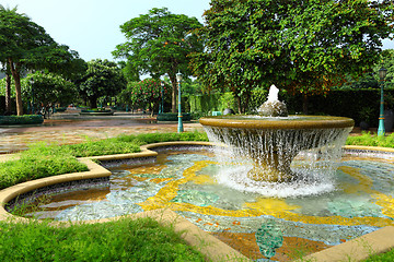 Image showing Water fountain in garden