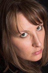 Image showing woman portrait on black backdrop