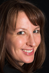 Image showing woman portrait on black backdrop