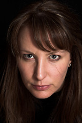 Image showing woman portrait on black backdrop