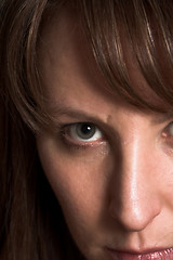 Image showing woman portrait on black backdrop