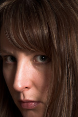 Image showing woman portrait on black backdrop