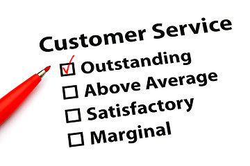 Image showing Customer service performance form