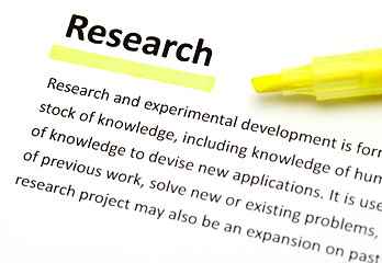 Image showing Definition of research