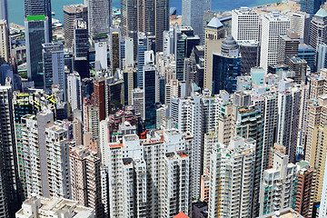 Image showing Hong Kong crowded building