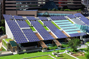 Image showing Solar panel on roof top