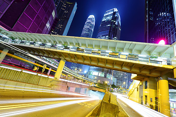 Image showing Hong Kong traffic trail