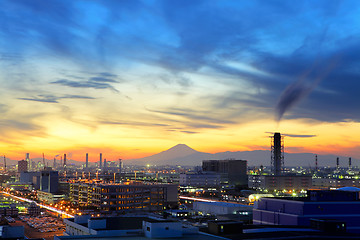 Image showing Industrial plant during evening