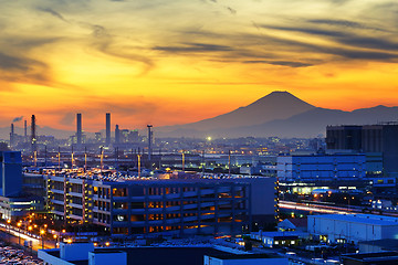 Image showing Industrial plant during evening