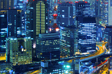 Image showing Osaka city at night