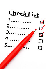 Image showing Checklist with number