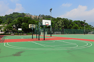 Image showing Basketball court at outdoor