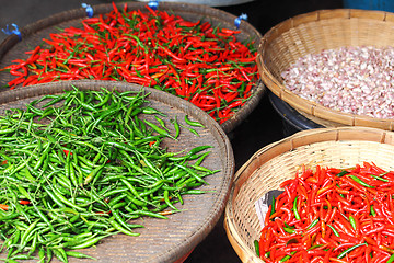 Image showing Chili pepper in food market