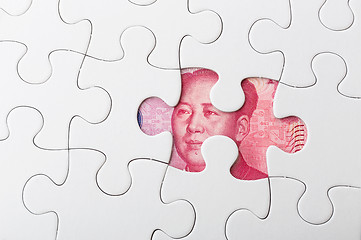 Image showing Missing puzzle piece with Chinese yuan