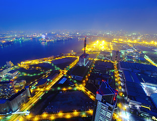 Image showing Osaka cityscape at night