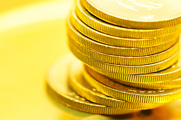 Image showing Gold coins close up