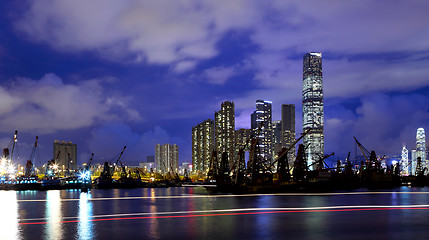 Image showing Kowloon skyline at night