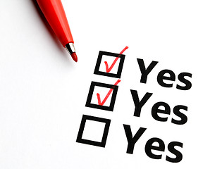 Image showing Checkbox for yes