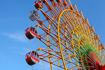 Image showing Ferris wheel with blue sky