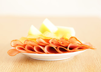 Image showing Sweet melon and ham