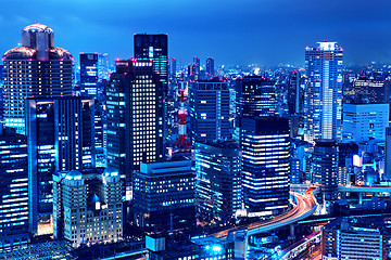 Image showing Osaka skyline at night